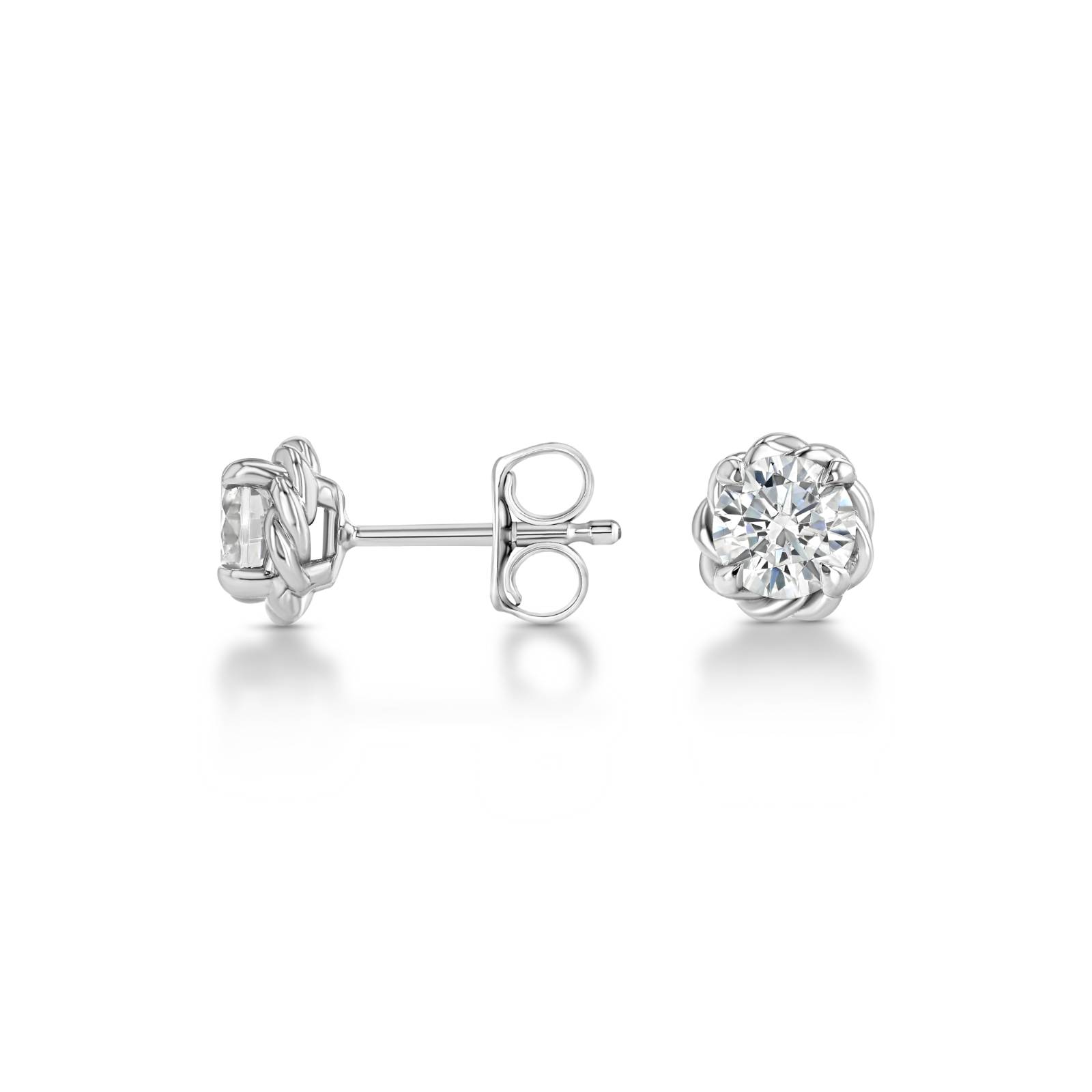 Mira Four-Prong Rope Stud Earrings