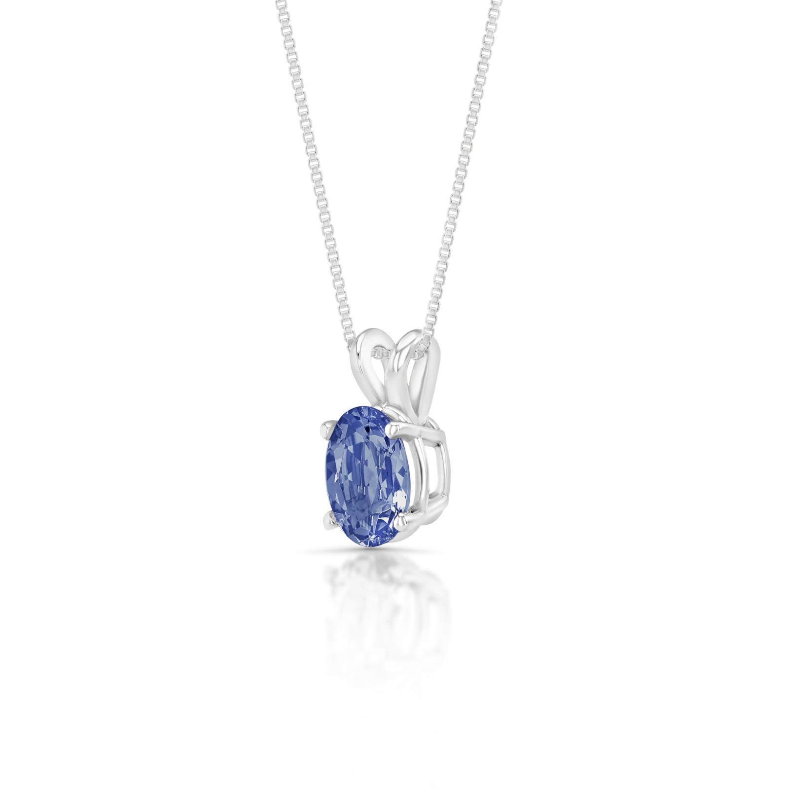 Janice Oval Solitaire Sapphire Pendant (7 x 5mm)