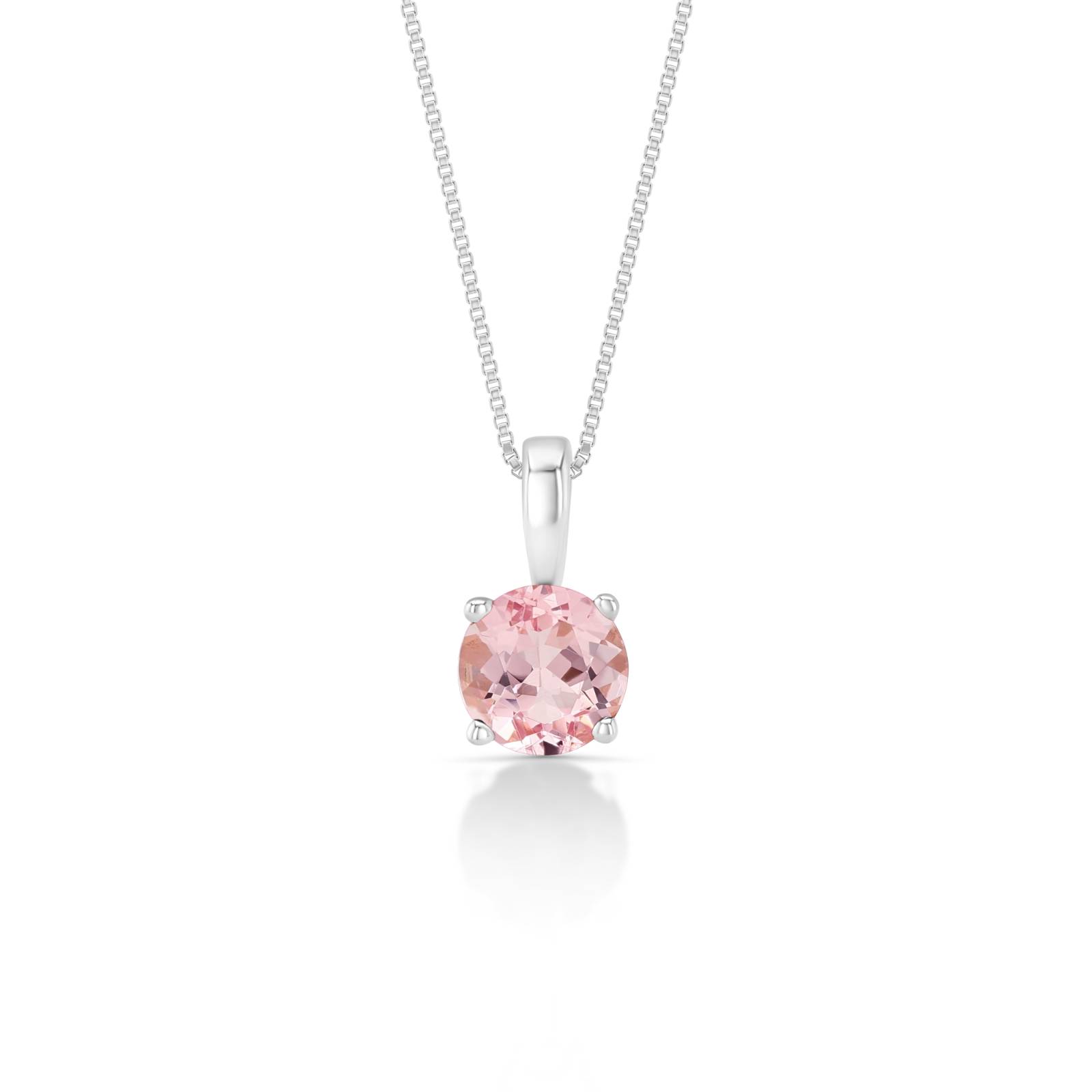 Rhea Solitaire Morganite Pendant (5mm)