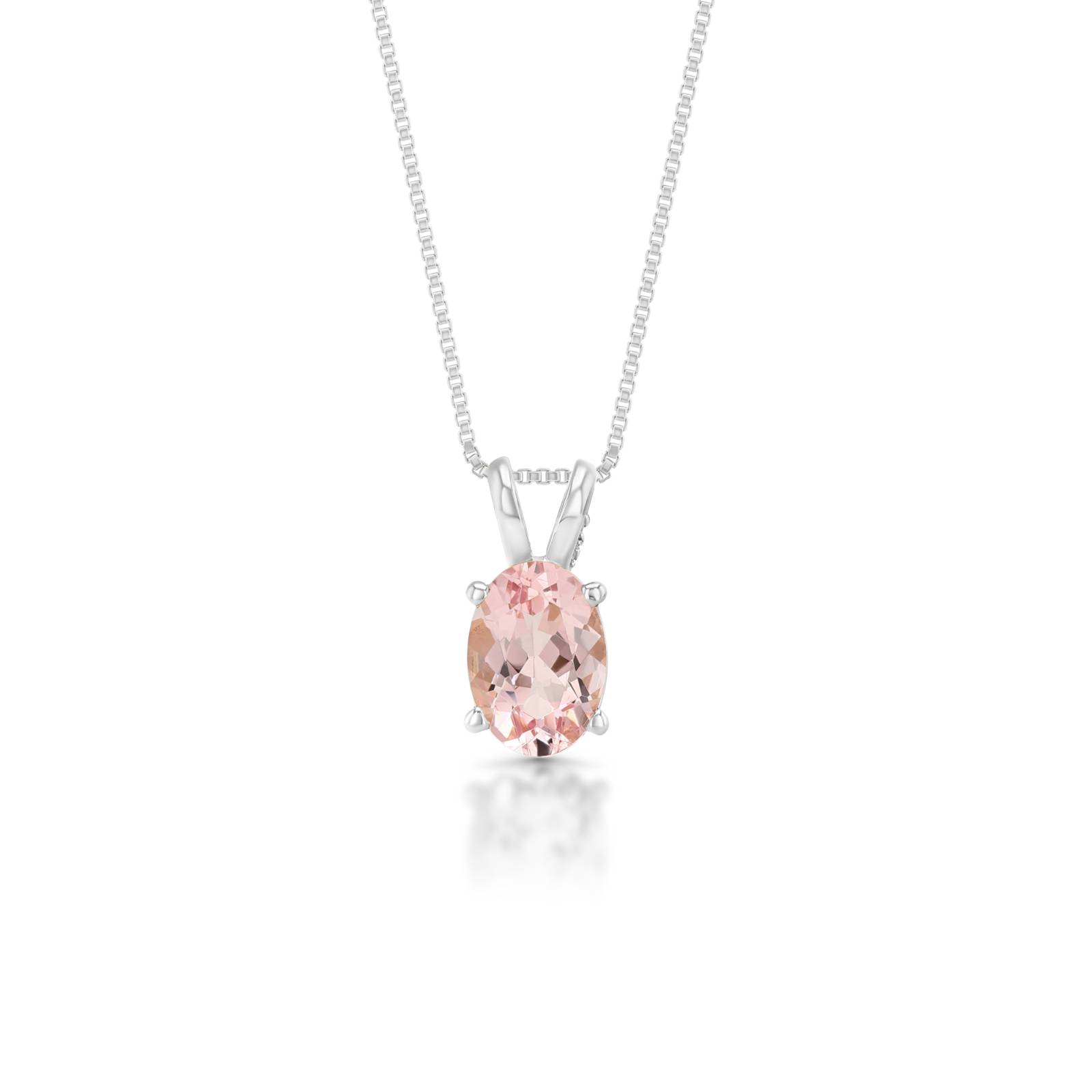 Janice Oval Solitaire Morganite Pendant (7 x 5mm)