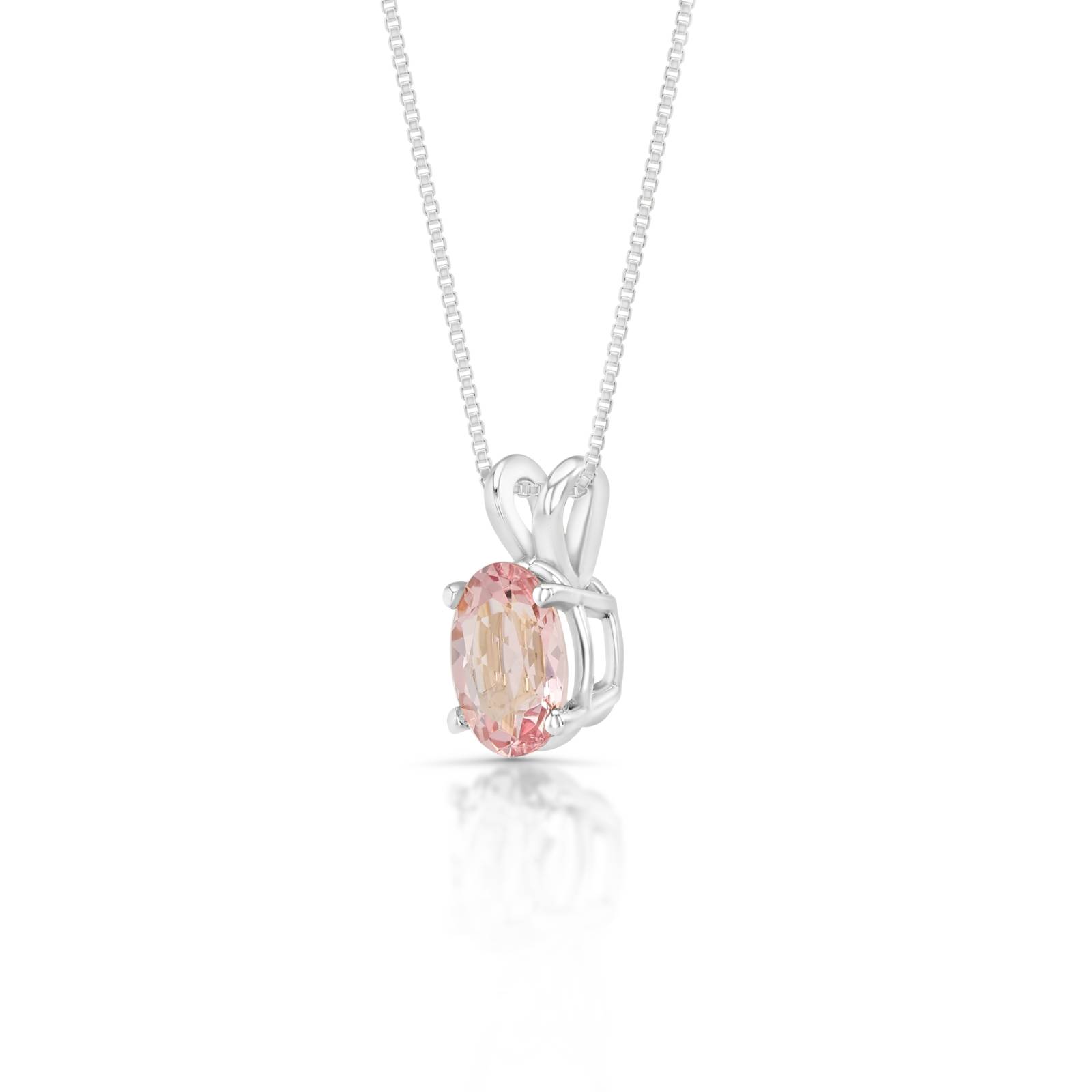Janice Oval Solitaire Morganite Pendant (7 x 5mm)